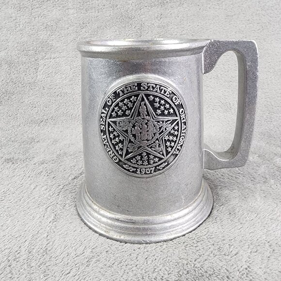 Wilton Armetale Mug Noggin With Great Seal Of The State Of Oklahoma - Picture 2 of 12